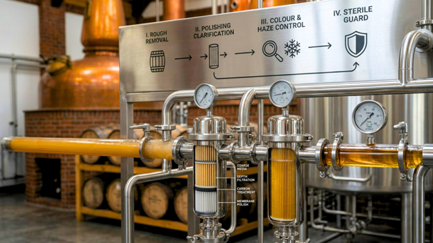 Distillery and Wine Filtration Process Stages